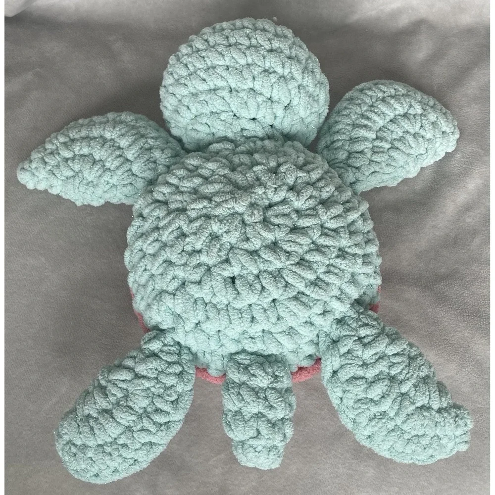 Crochet Turtle‎ Pink Green Sparkles 12